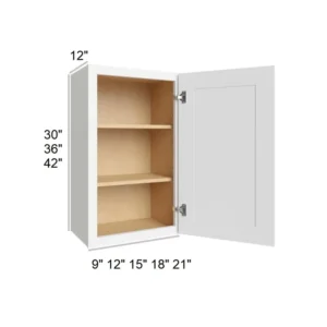 HILLCREST WHITE - Standard Wall Cabinets, 12"W x 30"H x 12"D