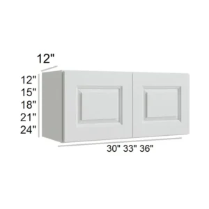 HILLCREST WHITE - Wall Bridge Cabinets, 24"W x 12"H x 12"D