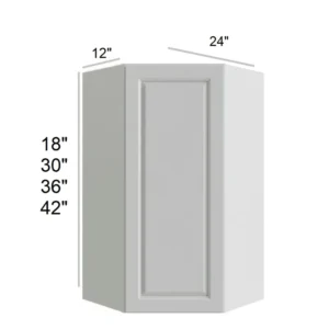 HILLCREST WHITE - Diagonal Wall Cabinets, 24"W x 30"H x 12"D