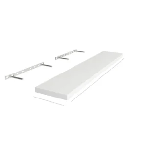 HILLCREST WHITE - Wall Floating Shelf, 24"W x 1.5"H x 12"D