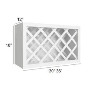 HILLCREST WHITE - Wall Wine Rack Cabinets, 30"W x 15"H x 12"D