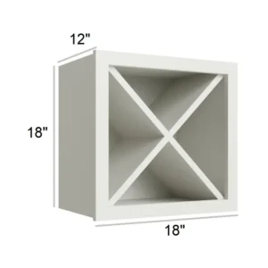 HILLCREST WHITE - Wine Storage Cube, 18"W x 18"H x 12"D