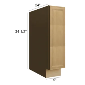 NATURAL WOOD - Base Full Height Door, 9"W x 34.5"H x 24"D