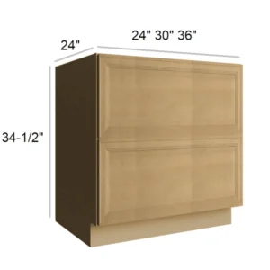 NATURAL WOOD - 2 Drawer Base, 30"W x 34.5"H x 24"D