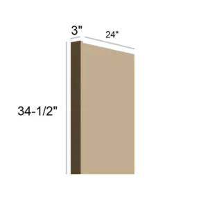 NATURAL WOOD - Dishwasher Panel, 1"W x 3"H x 0.75"D