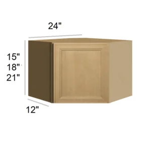 NATURAL WOOD - Diagonal Wall Cabinets, 24"W x 18"H x 12"D