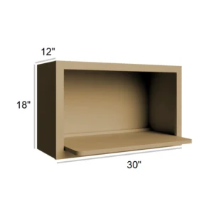 NATURAL WOOD - Microwave Wall Cabinet, 30"W x 18"H x 12"D