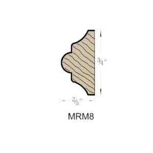 NATURAL WOOD - Mini Rail Molding, 96"W x 1"H x 1"D