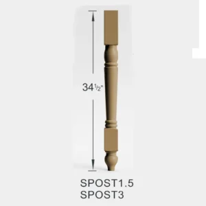 NATURAL WOOD - SPOST1.5, 1"W x 1"H x 1"D