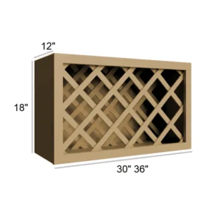 NATURAL WOOD - Wall Wine Rack Cabinets, 30"W x 15"H x 12"D