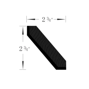 Slim Shaker Black - Crown Molding, 96"W x 2.75"H x 2.75"D