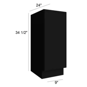 Slim Shaker Black - Base Full Height Door, 9"W x 34.5"H x 24"D