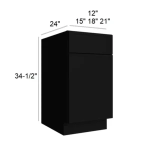Slim Shaker Black - Standard Base, 12"W x 34.5"H x 24"D