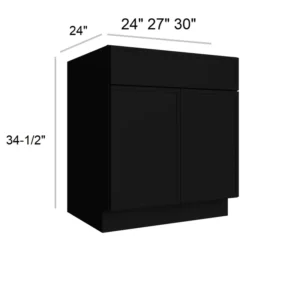 Slim Shaker Black - Standard Base, 24"W x 34.5"H x 24"D