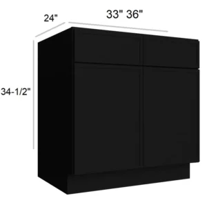 Slim Shaker Black - Standard Base, 33"W x 34.5"H x 24"D