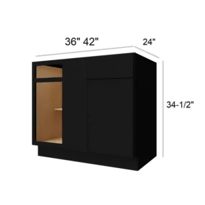 Slim Shaker Black - Blind Base Corner, 39"W x 34.5"H x 24"D