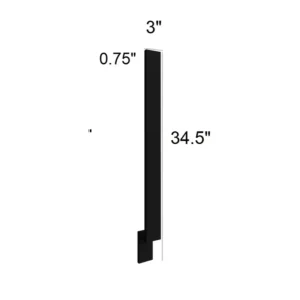 Slim Shaker Black - Base Filler, 3"W x 30"H x 0.75"D