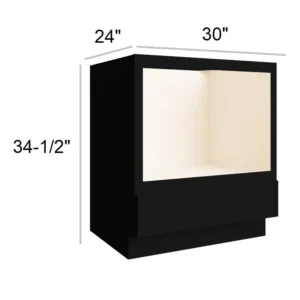 Slim Shaker Black - Microwave, 30"W x 34.5"H x 24"D