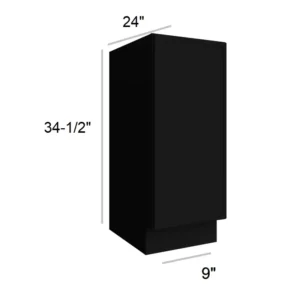 Slim Shaker Black - Spice Pullout Base, 9"W x 34.5"H x 24"D