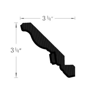 Slim Shaker Black - DENTAL MOLDING, 96"W x 1"H x 1"D