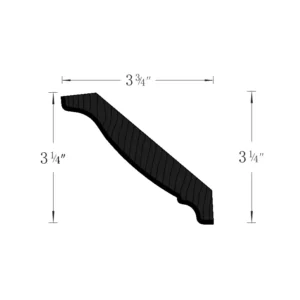 Slim Shaker Black - Crown Molding, 96"W x 3"H x 0.625"D