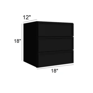 Slim Shaker Black - Wall Drawer Cabinet, 18"W x 9"H x 12"D