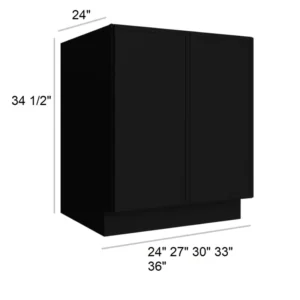 Slim Shaker Black - Base Full Height Door, 24"W x 34.5"H x 24"D