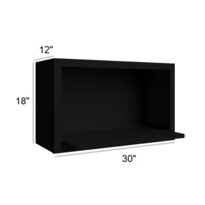 Slim Shaker Black - Microwave Wall Cabinet, 30"W x 18"H x 12"D