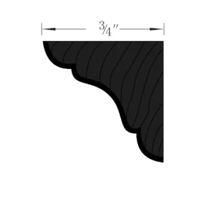 Slim Shaker Black - Inside Corner Molding, 96"W x 2.5"H x 2.5"D