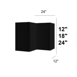 Slim Shaker Black - Easy Reach, 24"W x 12"H x 12"D