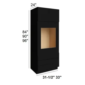 Slim Shaker Black - Oven Cabinets, 33"W x 84"H x 24"D