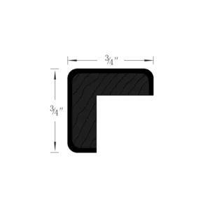 Slim Shaker Black - Outside Corner Molding, 96"W x 2.5"H x 2.5"D