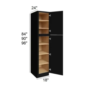 Slim Shaker Black - Utility Cabinets, 18"W x 84"H x 24"D