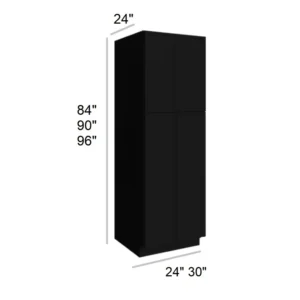 Slim Shaker Black - Utility Cabinets, 24"W x 84"H x 24"D