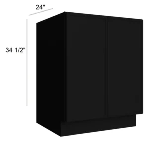 Slim Shaker Black - Sink Base, 30"W x 34.5"H x 24"D