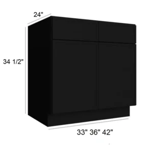 Slim Shaker Black - Sink Base, 33"W x 34.5"H x 24"D