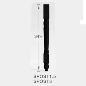 Slim Shaker Black - SPOST1.5, 1"W x 1"H x 1"D