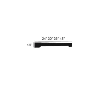 Slim Shaker Black - Arched Valance, 24"W x 1"H x 1"D