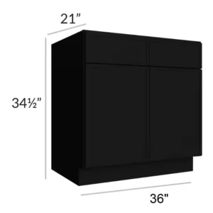 Slim Shaker Black - Vanity Sink Base, 33"W x 34.5"H x 21"D