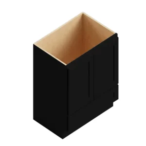 Slim Shaker Black - Vanity Sink Door/Drawer, 24"W x 34.5"H x 21"D