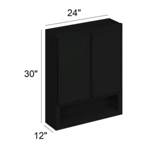 Slim Shaker Black - Vanity Wall Boutique, 24"W x 30"H x 12"D