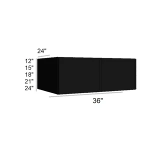 Slim Shaker Black - Refrigerator Cabinets, 30"W x 12"H x 24"D