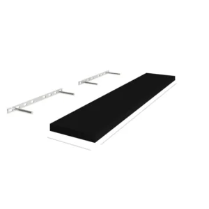 Slim Shaker Black - Wall Floating Shelf, 24"W x 1.5"H x 12"D