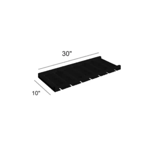 Slim Shaker Black - Glass Holder Cabinets, 30"W x 2"H x 12"D