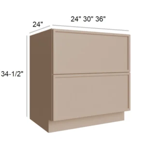 SLIM SHAKER OAK - 2 Drawer Base, 30"W x 34.5"H x 24"D