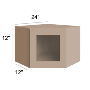 SLIM SHAKER OAK - Wall Diagonal Glass Door, 24"W x 12"H x 12"D