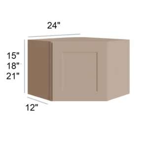 SLIM SHAKER OAK - Diagonal Wall Cabinets, 24"W x 18"H x 12"D