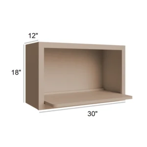 SLIM SHAKER OAK - Microwave Wall Cabinet, 30"W x 18"H x 12"D
