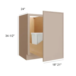 SLIM SHAKER OAK - BASE CABINETS W/O Trash Can Full Height, 21"W x 34.5"H x 24"D