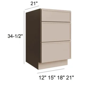 SLIM SHAKER OAK - Vanity Drawer Base, 12"W x 34.5"H x 21"D